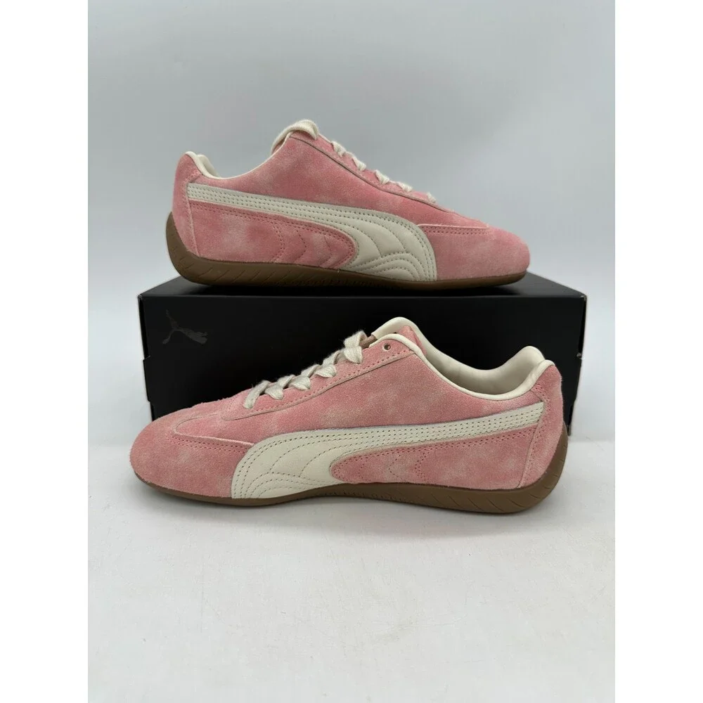 Puma Speedcat Women's Size 6 Pink White Suede Athletic Shoes 405407 04